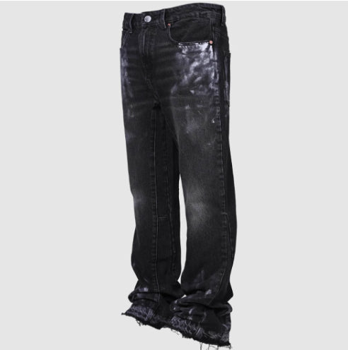 بنطلون جينز رجالي بقصة مستقيمة - أزياء الشارع